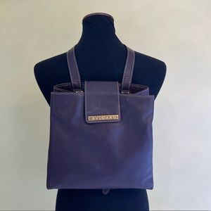 Bvlgari backpack leather dark chocolate color